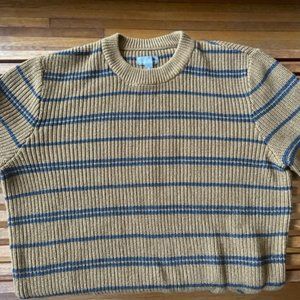Geek Chic: LL Bean Signature Brown Classic Sweater w/Blue Stripes, Men's Size M